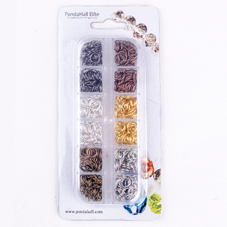 PandaHall Elite 1 Box Mixed Color Iron Jumprings Close but Unsoldered for Jewelry Making, 8x0.7mm; about 6.6mm inner diameter; about 60g/box