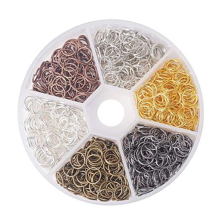 ARRICRAFT 1 Box (about 1300PCS) Assorted 6 Colors Open Iron Jump Rings for jewelry Making Accessories Nickel Free, 7x0.7mm