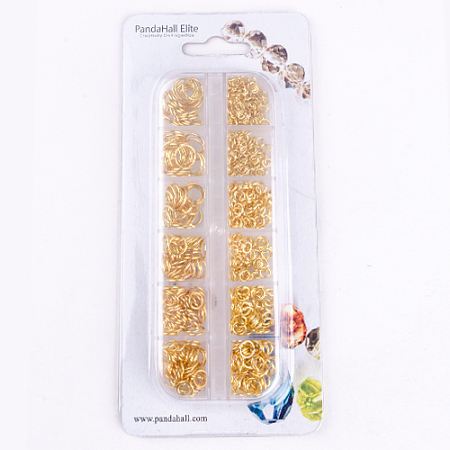 PandaHall Elite Golden Diameter 4-10mm Brass  Jump Rings Close But Unsoldered Jewelry Making Findings, about 9g/box