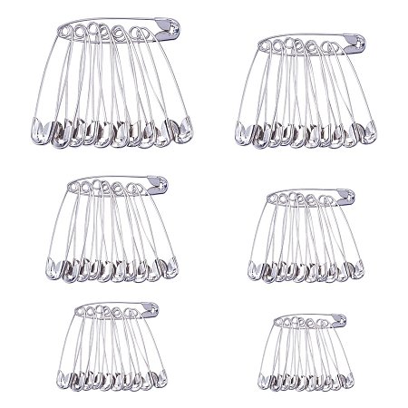 ARRICRAFT Platinum 6-Size Pack Of Safety Pins 220-Piece for Home, Office Use, Sewing Pins, Fabric, Fashion, Craft Pins, Marathon