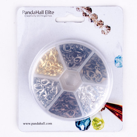 PandaHall Elite 6 Colors Zinc Alloy Lobster Claw Clasps Size 14x8mm Nickel Free, about 120pcs/box
