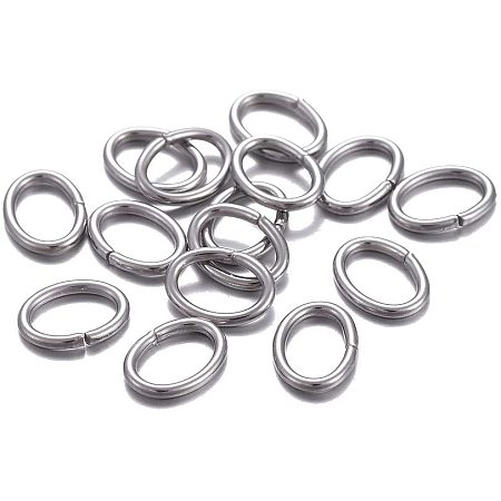 UNICRAFTALE About 500pcs Stainless Steel Jump Rings Closed but Unsoldered Jump Rings Oval Shape Connectors for DIY Necklace Bracelet Jewelry Making 8x6x1mm