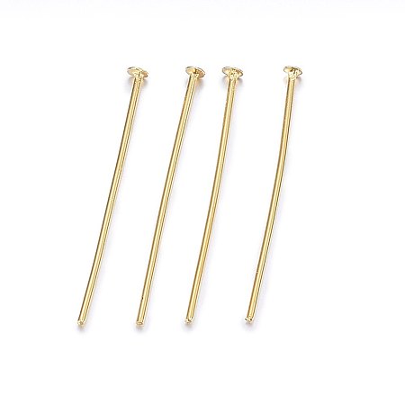 Honeyhandy 304 Stainless Steel Flat Head Pins, Golden, 20.5x0.6mm, Head: 1.5mm