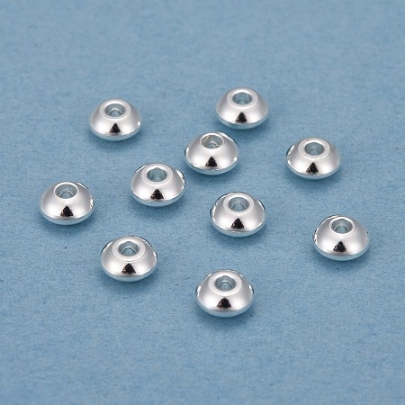 Honeyhandy 201 Stainless Steel Spacer Beads, Disc, Silver, 5x2.5mm, Hole: 1.5mm