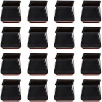 SUPERFINDINGS 20Pcs 1.38x1.3Inch Black Silicone Chair Leg Floor Protectors Furniture Silicone Protection Cover Furniture Leg Caps with Anti-Slip Felt Pads for Chair Leg