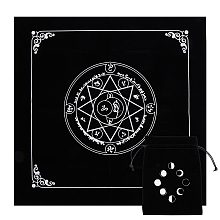 CREATCABIN Pentagram Altar Cloth Kit Tapestry Tablecloth Pendulum Divination Spiritual Cloth with Tarot Card Bag Square Celestial Tarot Witchcraft Supplies Witch Decor for Witch 19.48 x 19.29 Inch