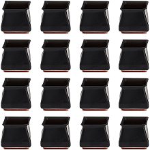 SUPERFINDINGS 20Pcs 1.38x1.3Inch Black Silicone Chair Leg Floor Protectors Furniture Silicone Protection Cover Furniture Leg Caps with Anti-Slip Felt Pads for Chair Leg