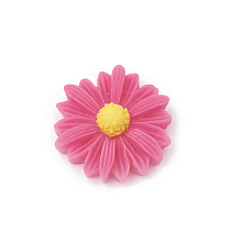 Honeyhandy Resin Cabochons, Flower/Daisy, Deep Pink, 23x22x7mm