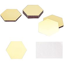 Arricraft 48Pcs 3D Acrylic Mirror Wall Decal Stickers Hexagon Acrylic Mirror Decor Mirror DIY Wall Sticker for Wall Ornament Bedroom Living Room Decoration Gold 3.25x3.74inch