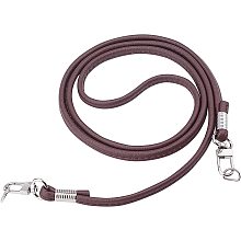 WADORN Thin Leather Crossbody Bag Strap, 46.4 Inch PU Leather Shoulder Strap Replacement Handbag Strap Leather Purse Strap with Iron D Rings Shoulder Bag Making Accessories, Dark Brown