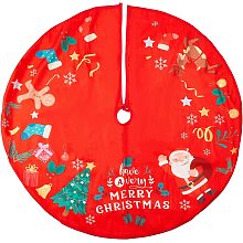 GORGECRAFT 34 inch Christmas Tree Skirt Gnomes Snowman Snowflake Santa Claus Reindeer Xmas Tree Mat Red Green Farmhouse Xmas Ornaments for Holiday Party Christmas Decorations(34 inch)