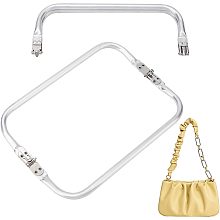 CHGCRAFT 2Pcs Aluminum Purse Making Kiss Clasp Locks Frame Purse Frame Handle Rectangle Bag Lock Frame Replacements for Handmade Bag Purse Making Crafting