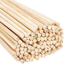 OLYCRAFT 100PCS 8×1/4 Inch Natural Wood Dowel Rods 7.87 Inch Long Bamboo Craft Sticks Round Unfinished Wood Sticks for Arts Crafts and DIY Projects Crafting Project