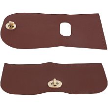 Arricraft 2 Styles PU Leather Knitting Crochet Bag Top Cover, Oval Long Bag Shaper Bag Cushion Base with Stitching Holes/Alloy Twist Hasp for DIY Handbag Shoulder Bag Accessories(Coconut Brown)