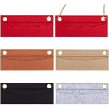 WADORN 5 Colors Felt Purse Organizer Insert, Handbag Felt Organizer Tote Bag Divider Pocket Inside Envelope Shaper with Eyelets for Clutch Conversion Insert Divider, 2.76x6.7 Inch