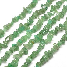 Honeyhandy Natural Green Aventurine Chip Bead Strands, 5~8x5~8mm, Hole: 1mm, about 31.5 inch