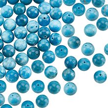 OLYCARFT 48~50pcs Natural Apatite Beads 8mm Ocean Blue Apatite Beads Gemstone Beads Energy Stone Round Loose Beads for Bracelet Necklace Jewelry Making