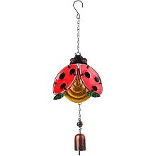 GORGECRAFT Ladybug Wind Chime Pendant Insect Wind Chimes Bell Iron Art Small Hanging Rustic Home Ornament for Garden Yard Patio Indoor Outdoor Hanging Decoration Art Windchime Household