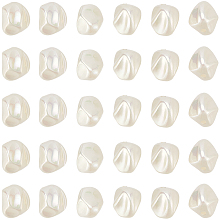 SUNNYCLUE 30Pcs Spray Painted ABS Plastic Beads, Imitation Pearl, Nuggest, Dyed, AB Color Plated, Beige, 15x13~15x12~13mm, Hole: 2mm