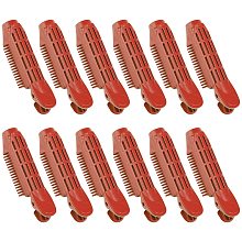 SUPERFINDINGS 12pcs Instant Hair Volumizing Root s Self Grip Root Volume Hair Curler Clip Brown Color for Women Hair Styling