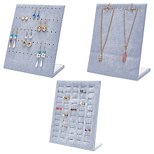 PandaHall Elite 3 Style Jewelry Holder 60 Holes Earring Display Stands 50 Slot Velvet Ring Insert Display Trays 12 Hooks Necklaces Organizer Trays Ear Stud Stand Display Organizer for Selling Organizing