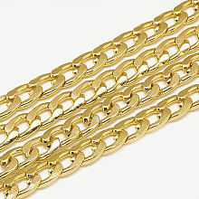 Honeyhandy Unwelded Aluminum Curb Chains, Gold, 10.8x7.2x2mm