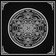 Honeyhandy Non-woven Tarot Tablecloth for Divination, Tarot Card Pad, Pendulum Magic Pentacle Runes Cloth, Square, Black, Star of David Pattern, 490x490mm