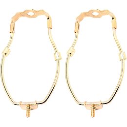 GORGECRAFT 2PCS 6.5 Inch Lamp Shade Harps Holder Gold Kit Detachable Harp Horn Frame Bracket Lighting Accessories for Table and Floor Lamps