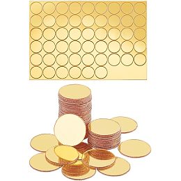 PandaHall Elite 100pcs Golden Round Mirrors for Crafts, 0.7 Inch Self Adhesive Mirror Tiles Acrylic Craft Mirror Circles Small Mirror Circles Wall Stickers for Crafts DIY Projects Framing Decor