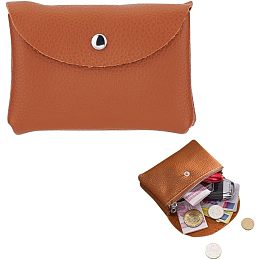 NBEADS Leather Coin Purse, 3.2x4.4x1.4" Multi-use Wallet Bags Mini Pouch With Snap Button Rectangle Change Holder Pocket for Jewelry Change Earphone Key Organizer, Peru