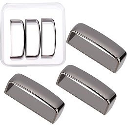 GORGECRAFT 3Pcs Belt Loop Keeper Backpack Strap Keepers Alloy Rectangle Holder Retainer Band for 38-39Mm Wide Belt Loops, Gunmetal