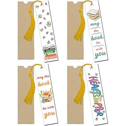 GLOBLELAND 4 Sets Colorful Text Clear Bookmark Inspirational Bookmark Reading Gifts Acrylic Book Marker Tags Reading Accessories for Book Lover Friend Adults Christmas Birthday Gifts