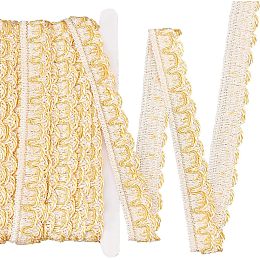 NBEADS About 8.75 Yards/8m Braid Trim, 1 Inch Wide Polyester Woven Trim Curtain Lace Trim Decorative Gimp Trim for DIY Crafts Sewing Jewelry Making Home Decor Costume, Navajo White