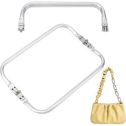 CHGCRAFT 2Pcs Aluminum Purse Making Kiss Clasp Locks Frame Purse Frame Handle Rectangle Bag Lock Frame Replacements for Handmade Bag Purse Making Crafting