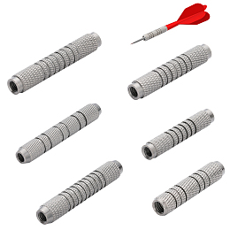 CHGCRAFT 6Pcs 6 Style Iron Dart Barrels for Soft Tip Darts, Gunmetal, 32.5~49.5x7~8mm, 1pc/style