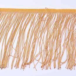 OLYCRAFT Polyester Tassel Fringe Trimming, BurlyWood, 155~160x0.9mm, about 10m/card