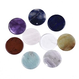 Honeyhandy Natural Mixed Gemstone Cabochons, Flat Round, 32x3mm