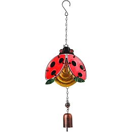 GORGECRAFT Ladybug Wind Chime Pendant Insect Wind Chimes Bell Iron Art Small Hanging Rustic Home Ornament for Garden Yard Patio Indoor Outdoor Hanging Decoration Art Windchime Household