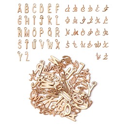 156Pcs Alloy Charms, Initial Letter A~Z, Golden, 10.8x7.8x1.5mm, Hole: 1.5mm