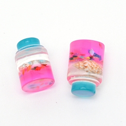 Plastic Cabochons, Bottle, Deep Pink, 21.4x14mm