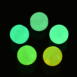 Honeyhandy Luminous Acrylic Beads, Glow in the Dark, Round, Mixed Color, 9.5x9mm, Hole: 2mm, about 940pcs/500g