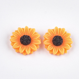 Honeyhandy Resin Cabochons, Sunflower, Dark Orange, 15x5mm