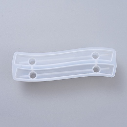 Honeyhandy DIY Fruit Tray Handle Silicone Molds, for UV Resin & Epoxy Resin Jewelry Making, Curved Tube, White, 163x45x31mm, Inner Size: 150x15mm