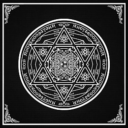 Honeyhandy Non-woven Tarot Tablecloth for Divination, Tarot Card Pad, Pendulum Magic Pentacle Runes Cloth, Square, Black, Star of David Pattern, 490x490mm