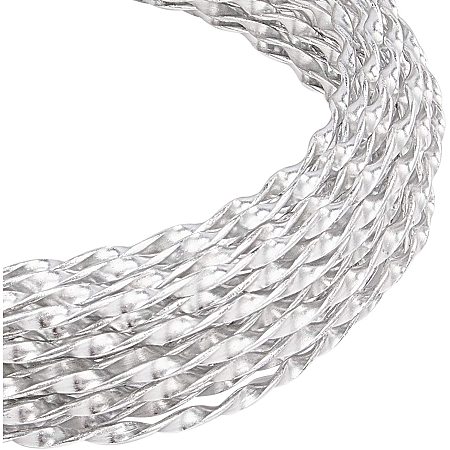 BENECREAT 9 Gauge 33 Feet Silver Twist Wire Spiral Aluminum Craft Wire for Necklace Bracelet and Other Jewelry Making