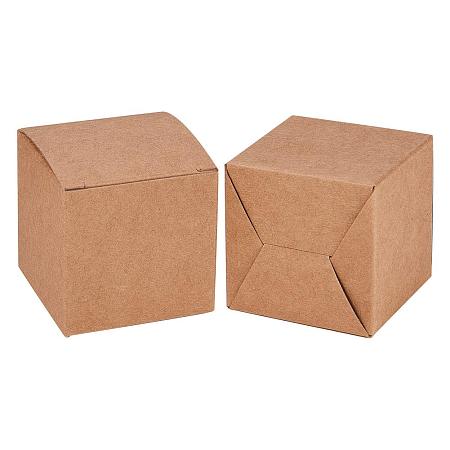 BENECREAT 50PCS Gift Boxes Brown Paper Boxes Party Favor Boxes 2 x 2 x 2 Inches with Lids for  Gift Wrapping, Wedding Party Favors