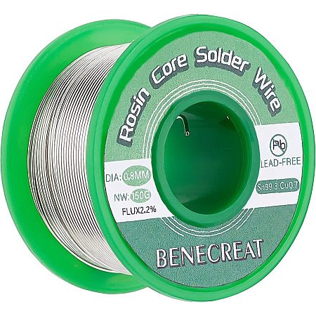 BENECREAT 0.8mm 150g Solder Wire, 131Ft Rosin Core Solder Wire for Electronics Soldering DIY Repair Tiny Solder