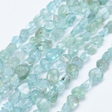 Honeyhandy Natural Apatite Beads Strands, Chip, Blue, 5~11x5~7mm, Hole: 1mm, 15.3 inch~15.7 inch(39~40cm)