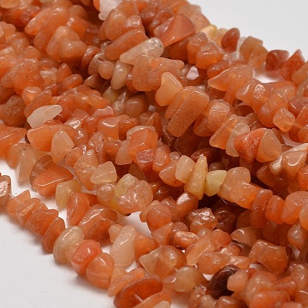 Honeyhandy Chip Natural Aventurine Beads Strands, 5~8x5~8mm, Hole: 1mm, 32 inch