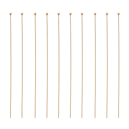 BENECREAT 20PCS 14K Gold Filled Pins 28 Gauge Gold Ball Pins for DIY Jewelry Making Findings - 50mm (1.9